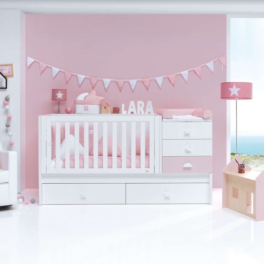 Lettini Trasformabili Alondra | Convertible Crib Sero Bubble Pink · K554 Rosa