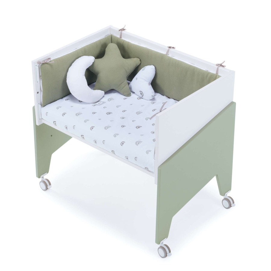 Culle Alondra | Olive-Green Co-Sleeping Crib 50X80 Equo · C10-M7756