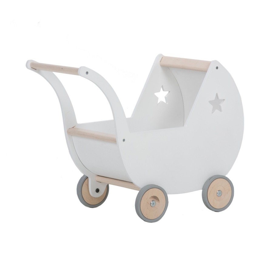 Montessori Alondra | Wooden Doll'S Pram · U36Crt Bianco