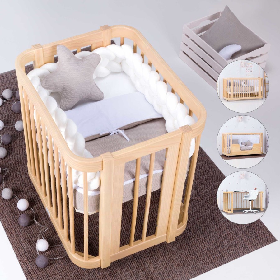 Culle Alondra | Crib, Cot And Bed All-In-One (4In1) Crea Tre Nomad 60X80 And 70X140 - C301