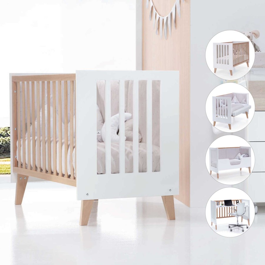 Culle Per Bambini Alondra | Wooden Co-Sleeping Cot 4 In 1 Nexor Natural · C187R-M7795