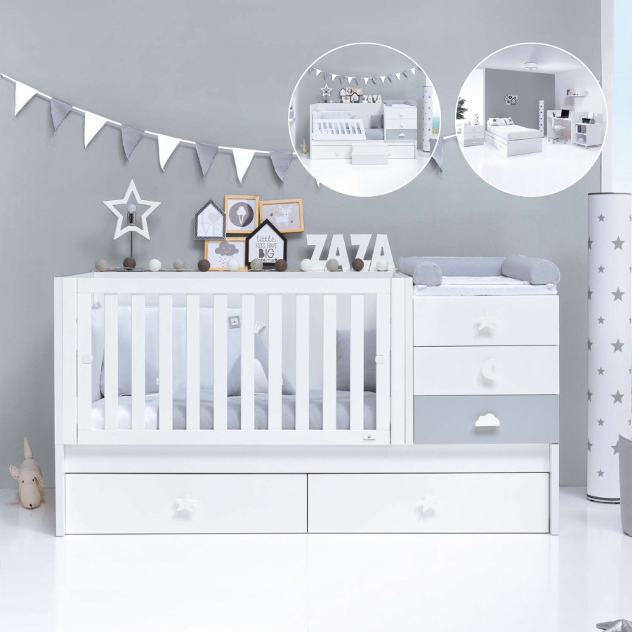 Lettini Trasformabili Alondra | Convertible Crib Sero Bubble Grey · K554