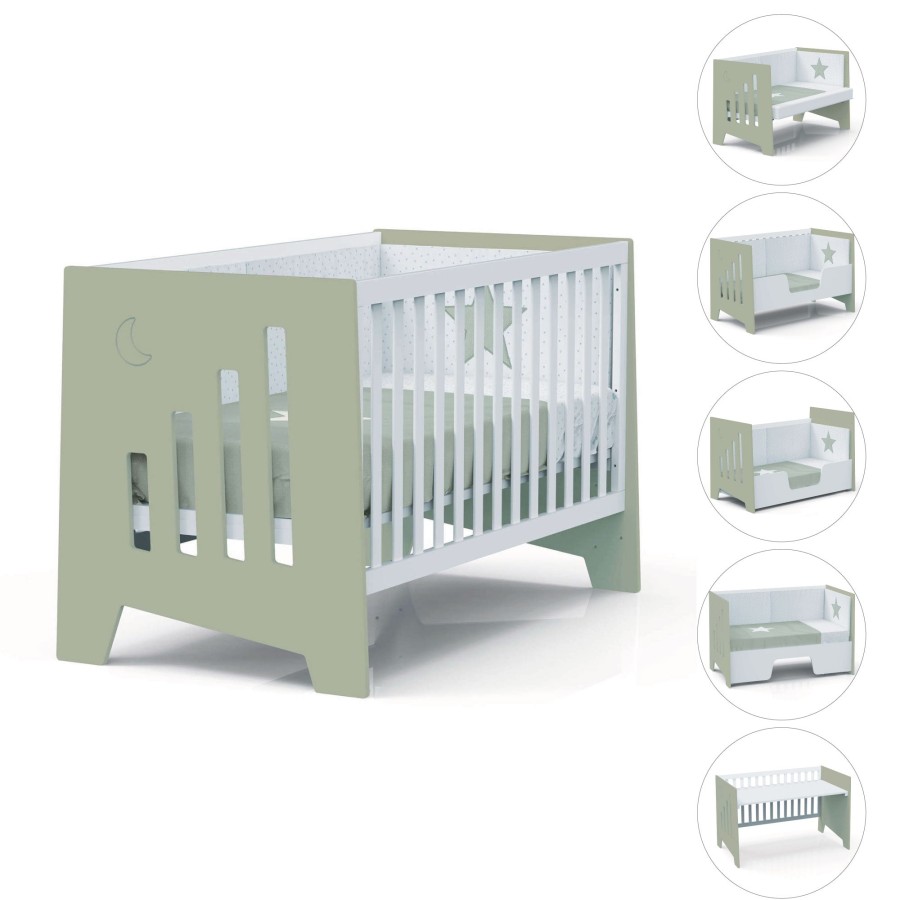 Lettini Co-Sleeping Alondra | Co-Sleeping And Montessori Cot (6In1) Omni-Xl Erba 70X140 · C191