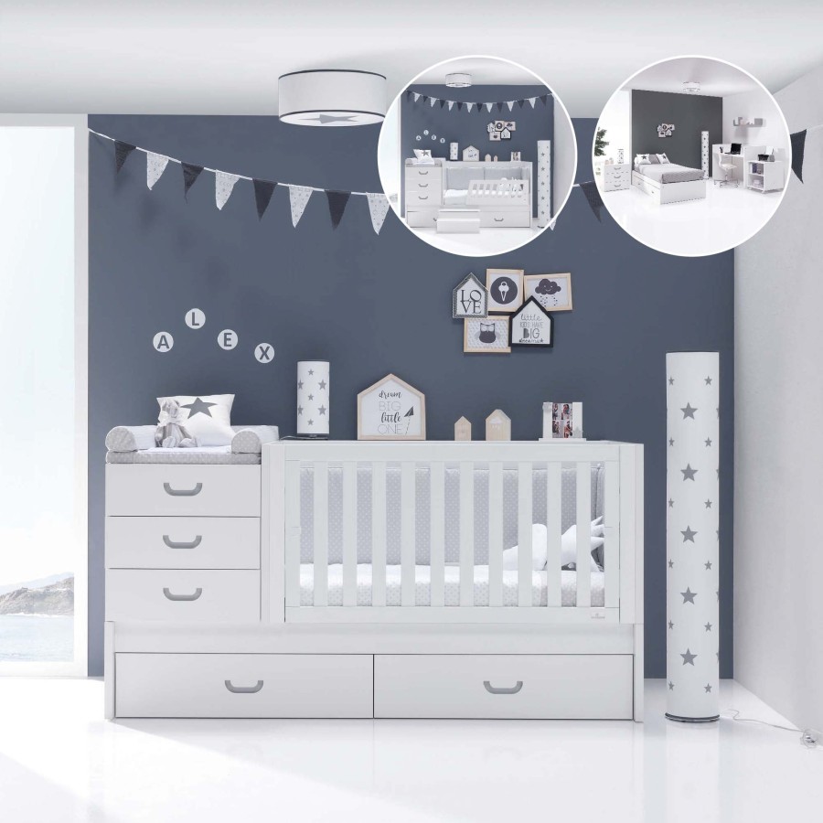 Lettini Trasformabili Alondra | Convertible Crib Sero Joy Grey · K559