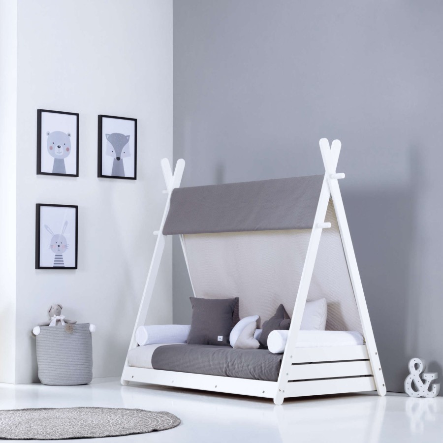 Montessori Alondra | Montessori Kids Bed Homy-Xl 90X200Cm - 128 Stone Grey