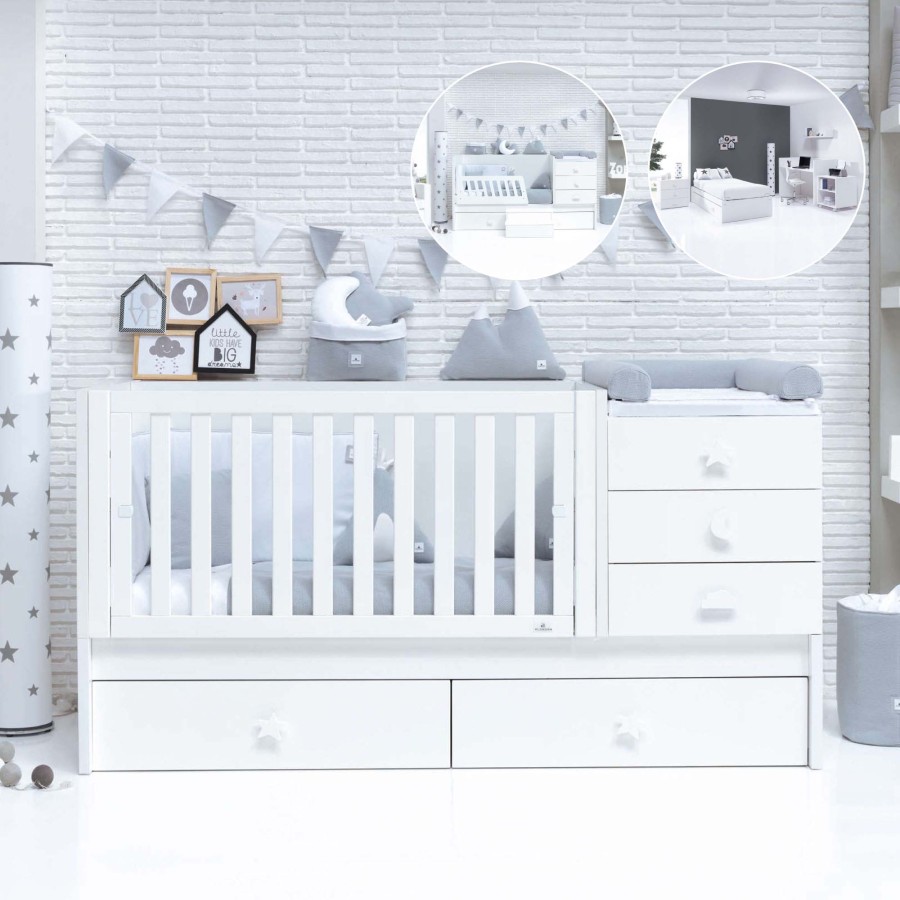 Lettini Trasformabili Alondra | Convertible Crib Sero Bubble White · K554