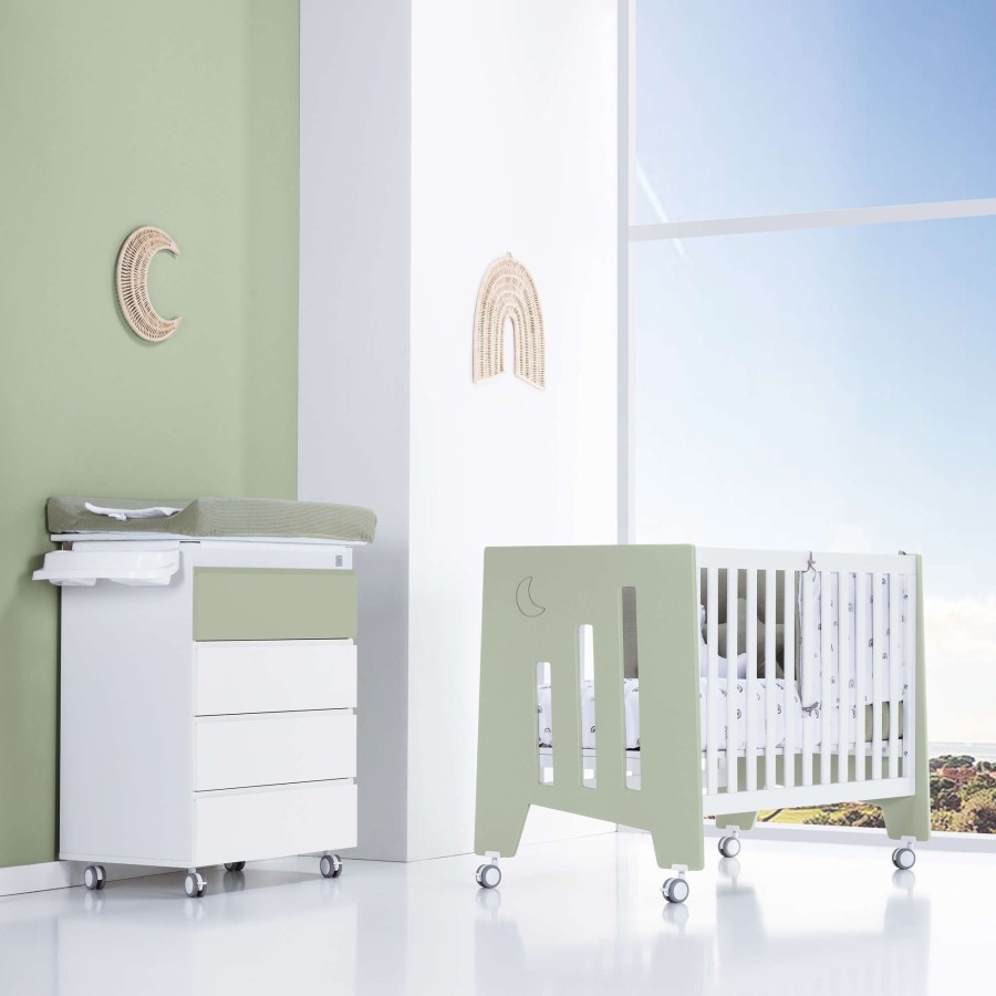 Culle Per Bambini Alondra | Cot And Desk 60X120Cm 5 Stages Omni Erba · C181-M7756