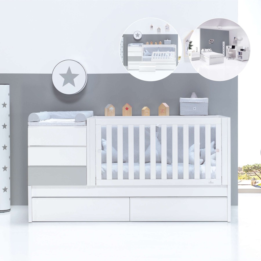 Lettini Trasformabili Alondra | Convertible Crib Sero Kubo Grey · K551