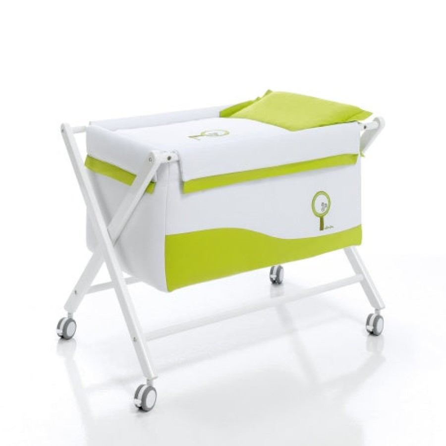 Culle Alondra | Scissor Baby Crib With Complete Textile In Green - 670-L54 Verde