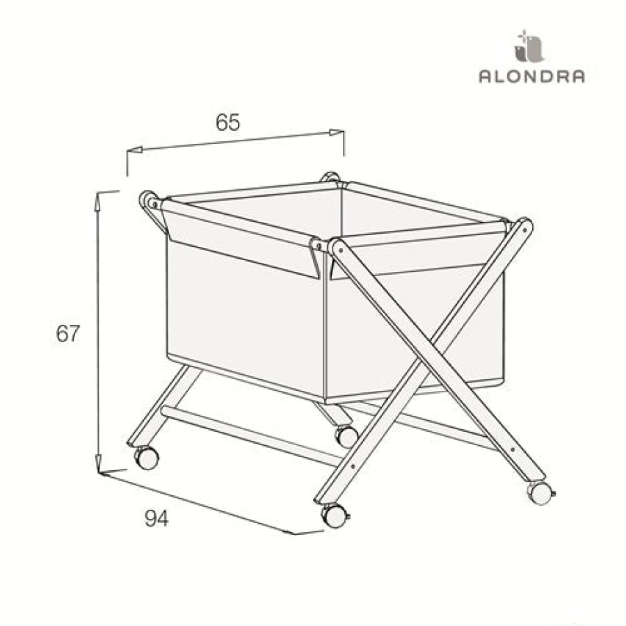 Culle Alondra | Scissor Baby Crib With Complete Textile In Green - 670-L54 Verde