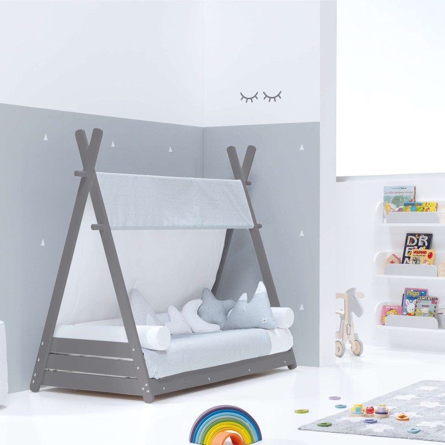 Montessori Alondra | Montessori Grey Baby Bed 70X140Cm Homy Grey Galaxy 114