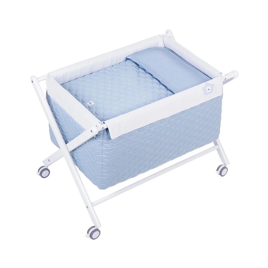 Culle Alondra | Blue Baby Crib With Wheels · 670-151 Navio Blu Chiaro