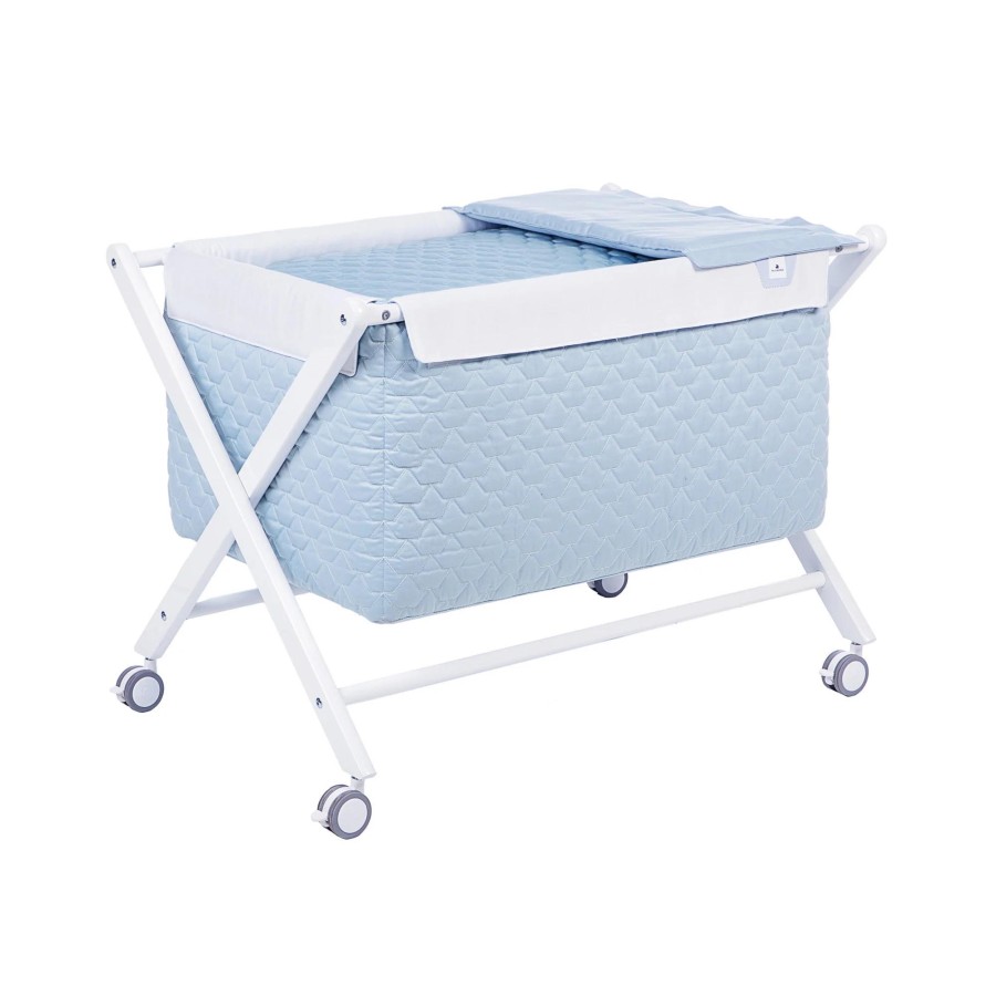 Culle Alondra | Blue Baby Crib With Wheels · 670-151 Navio Blu Chiaro