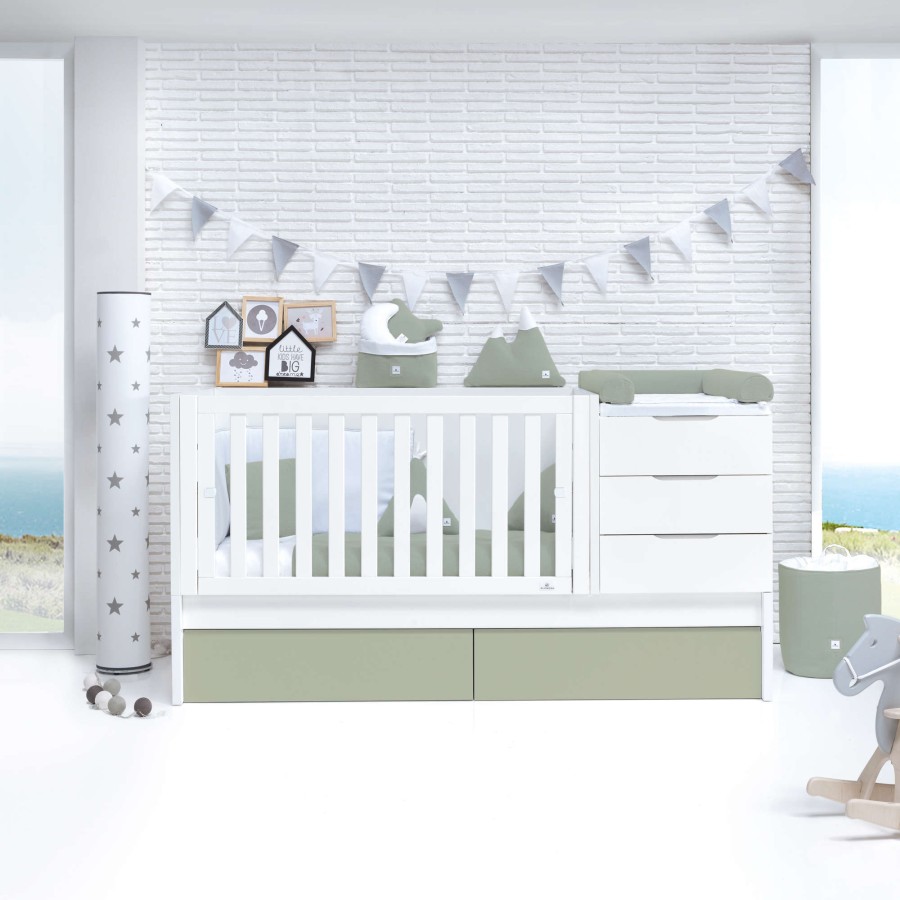 Lettini Trasformabili Alondra | Convertible Crib Sero More Erba · K546-M7756 Verde-Oliva