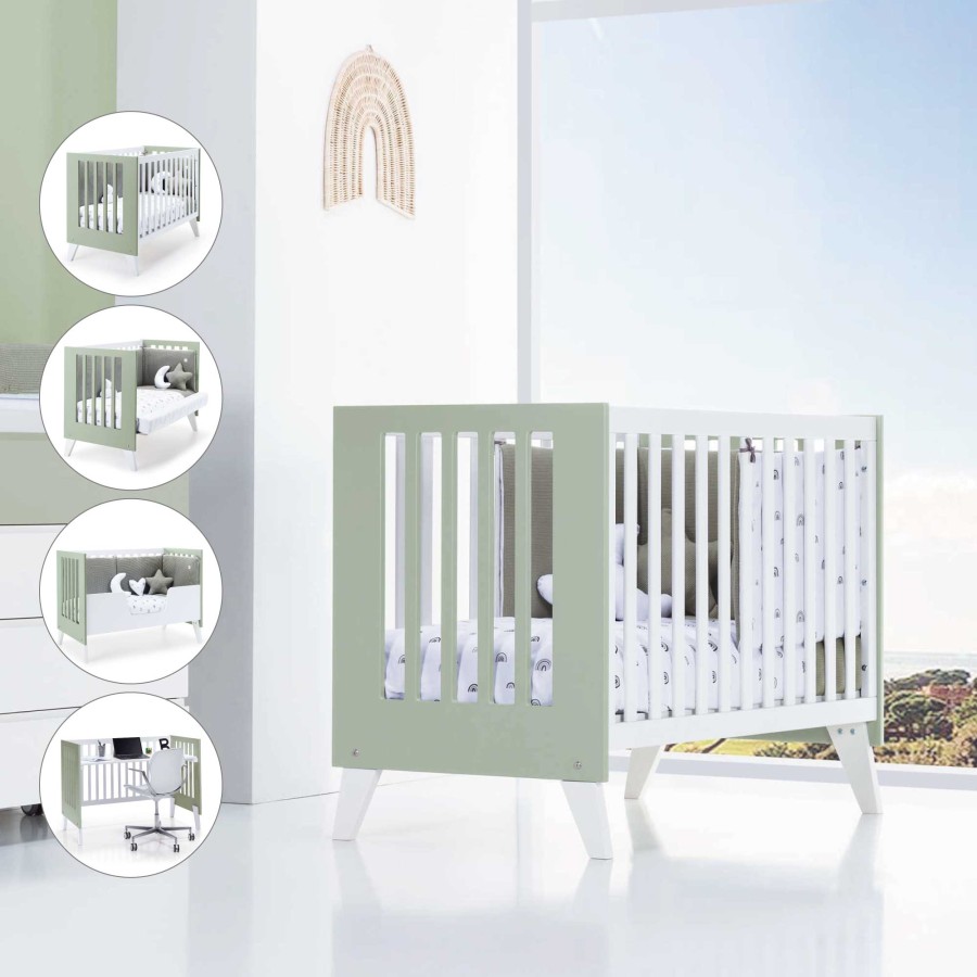 Culle Per Bambini Alondra | Co-Sleeping Cot 4 In 1 Nexo Erba Olive-Green · C187-M7756