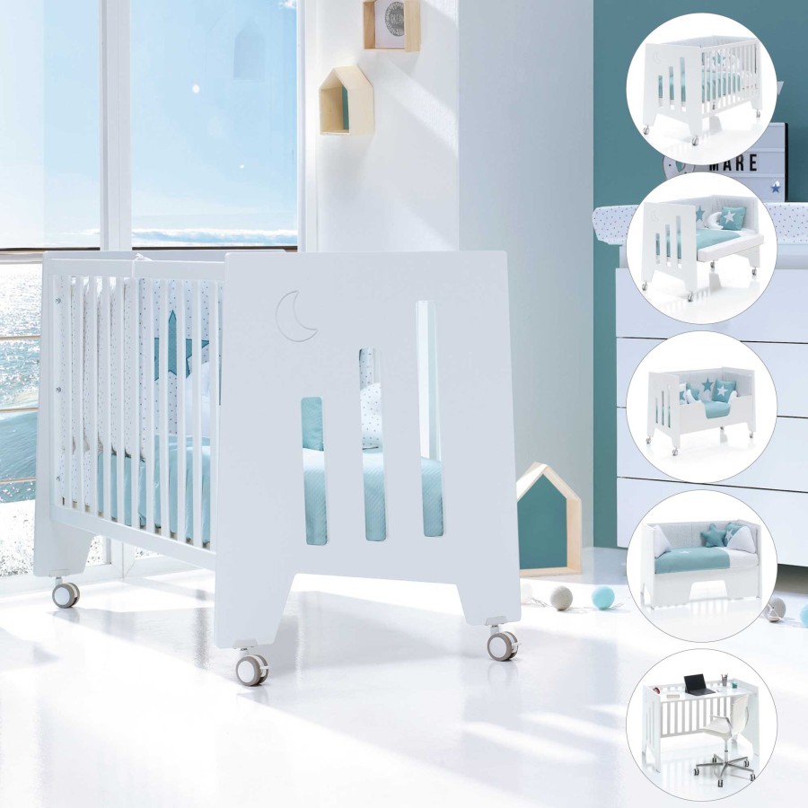 Culle Per Bambini Alondra | Cot And Desk 60X120Cm 5 Stages Omni White · C181-M7700