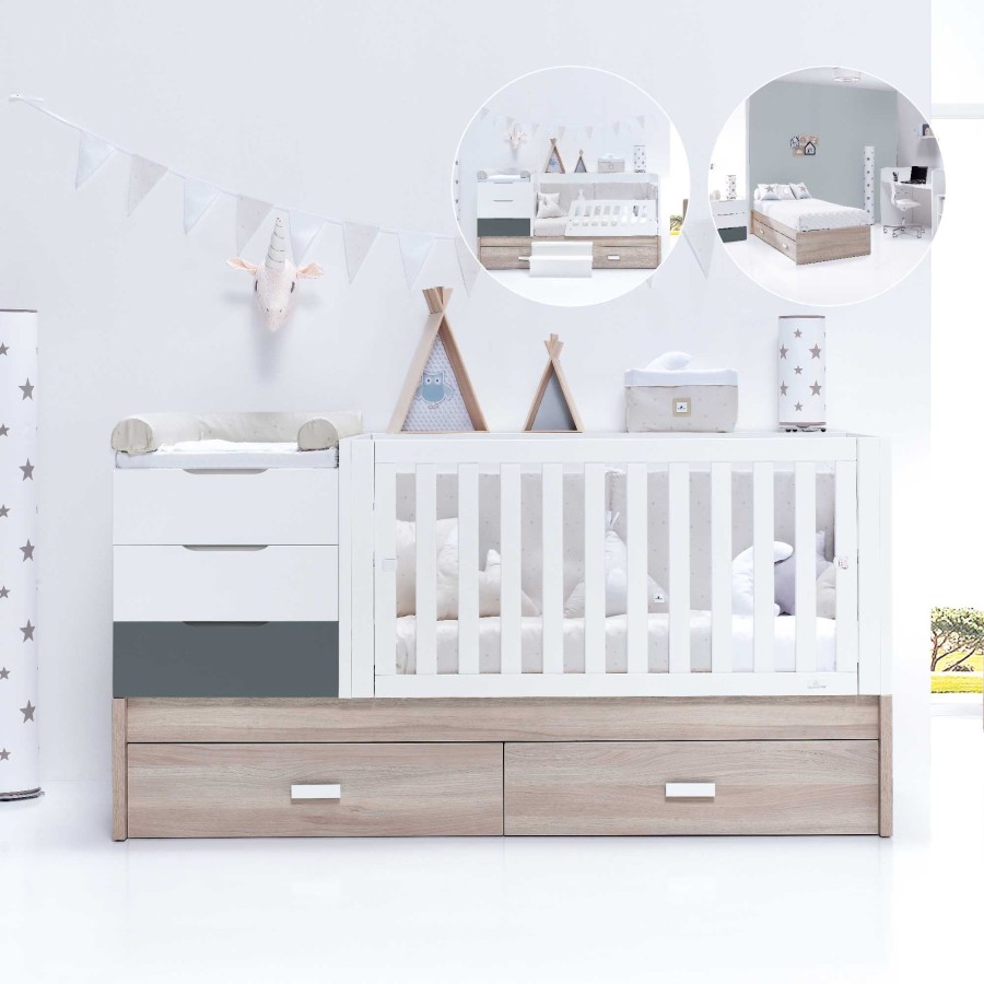 Lettini Trasformabili Alondra | Sero Loft Convertible Crib 70X140Cm · K547 Marengo