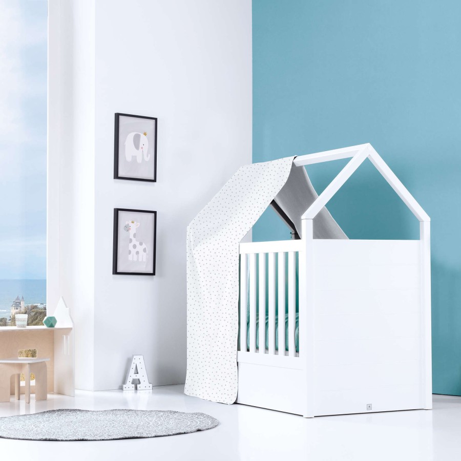 Culle Per Bambini Alondra | White Montessori House Cot And Teepee Tent Bed (5In1) 70X140 Auna Mare