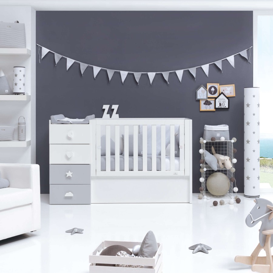 Lettini Trasformabili Alondra | Lettino Trasformabile 60X120 Just Bubble Grey · K374-M7778