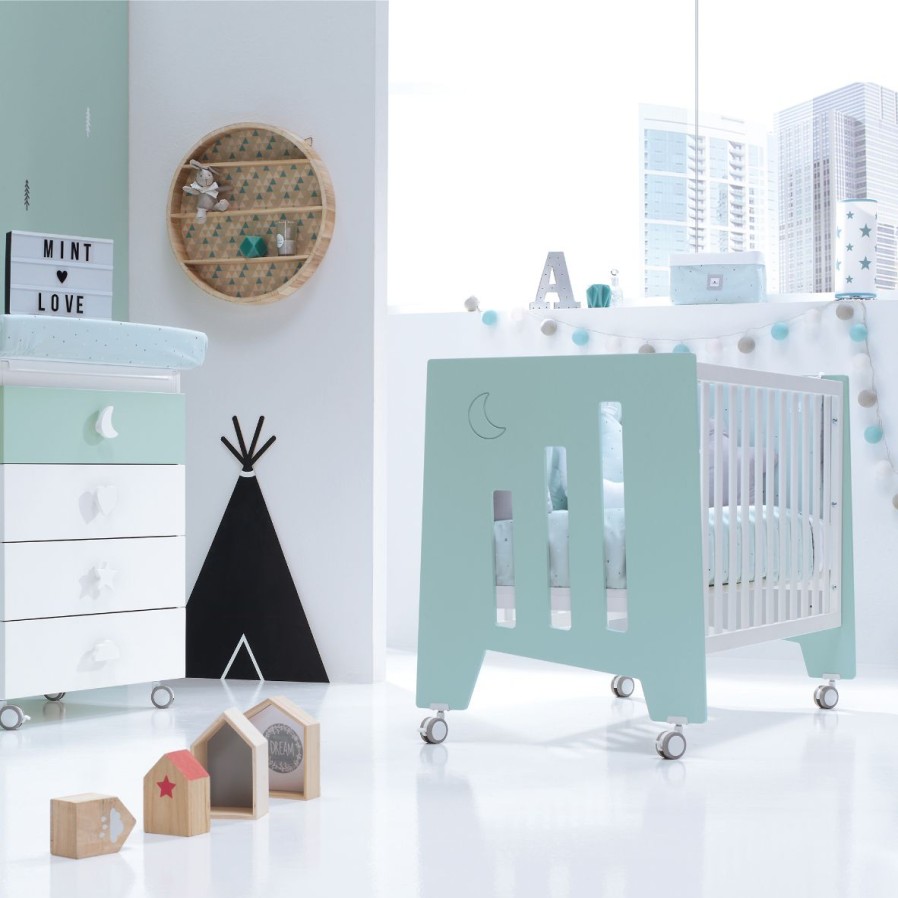 Culle Per Bambini Alondra | Cot And Desk 60X120Cm 5 Stages Omni Mint · C181-M7755