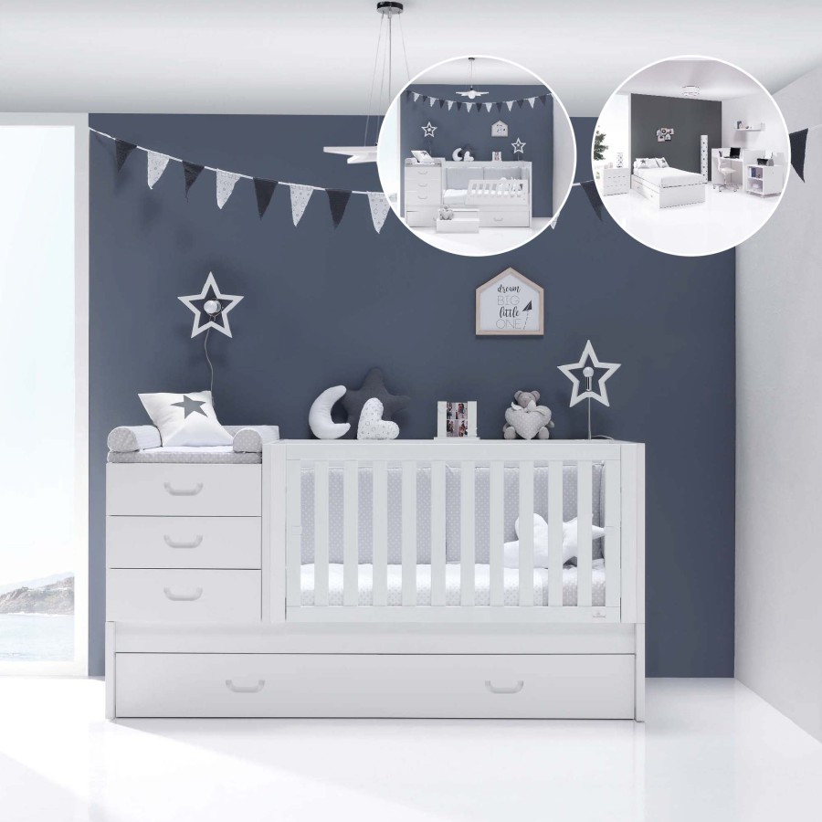 Lettini Trasformabili Alondra | Convertible Crib Sero Joy White · K559