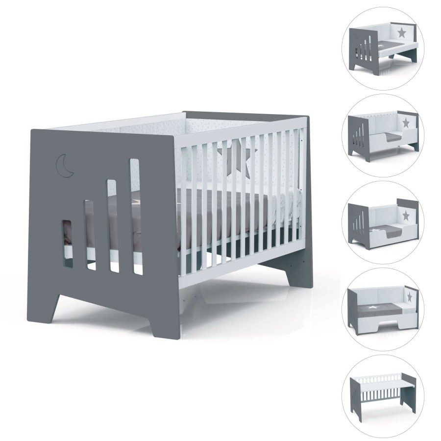 Lettini Co-Sleeping Alondra | Co-Sleeping And Montessori Cot (6In1) Omni-Xl Marengo 70X140 · C191