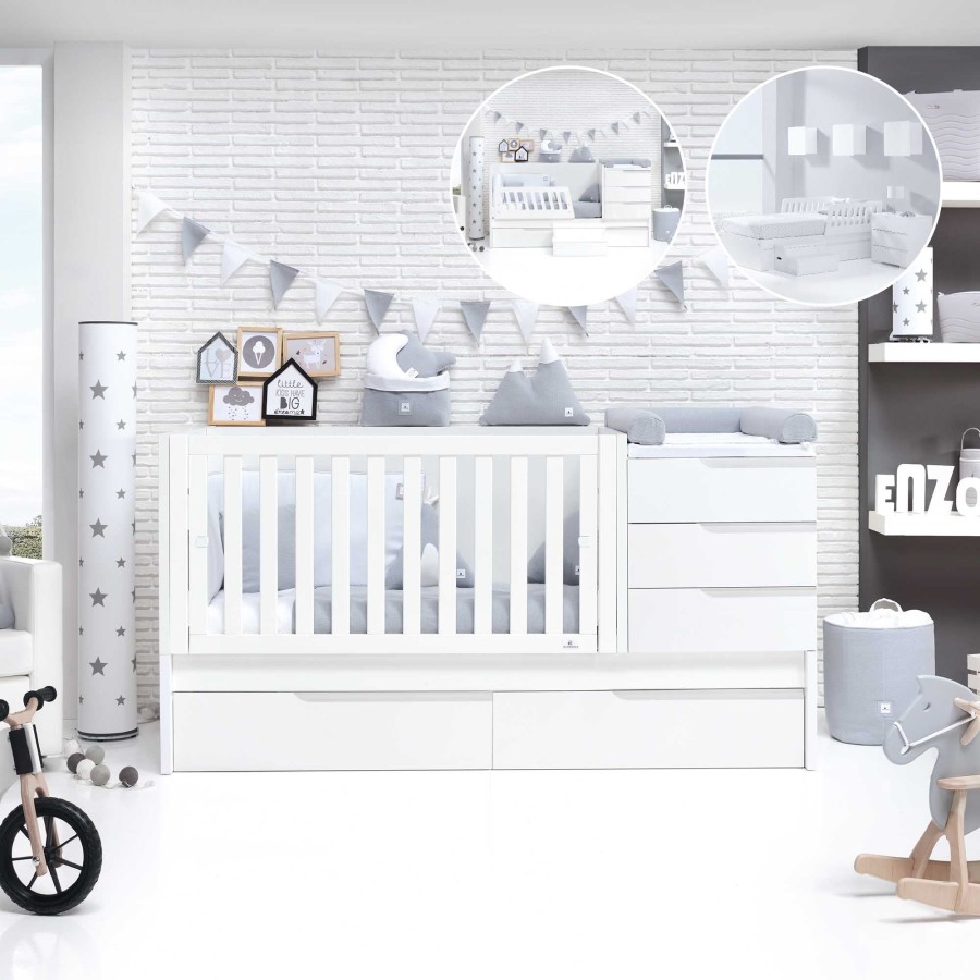 Lettini Trasformabili Alondra | Convertible Crib 70X140 Sero Evolutive White Artik · K502 Bianco