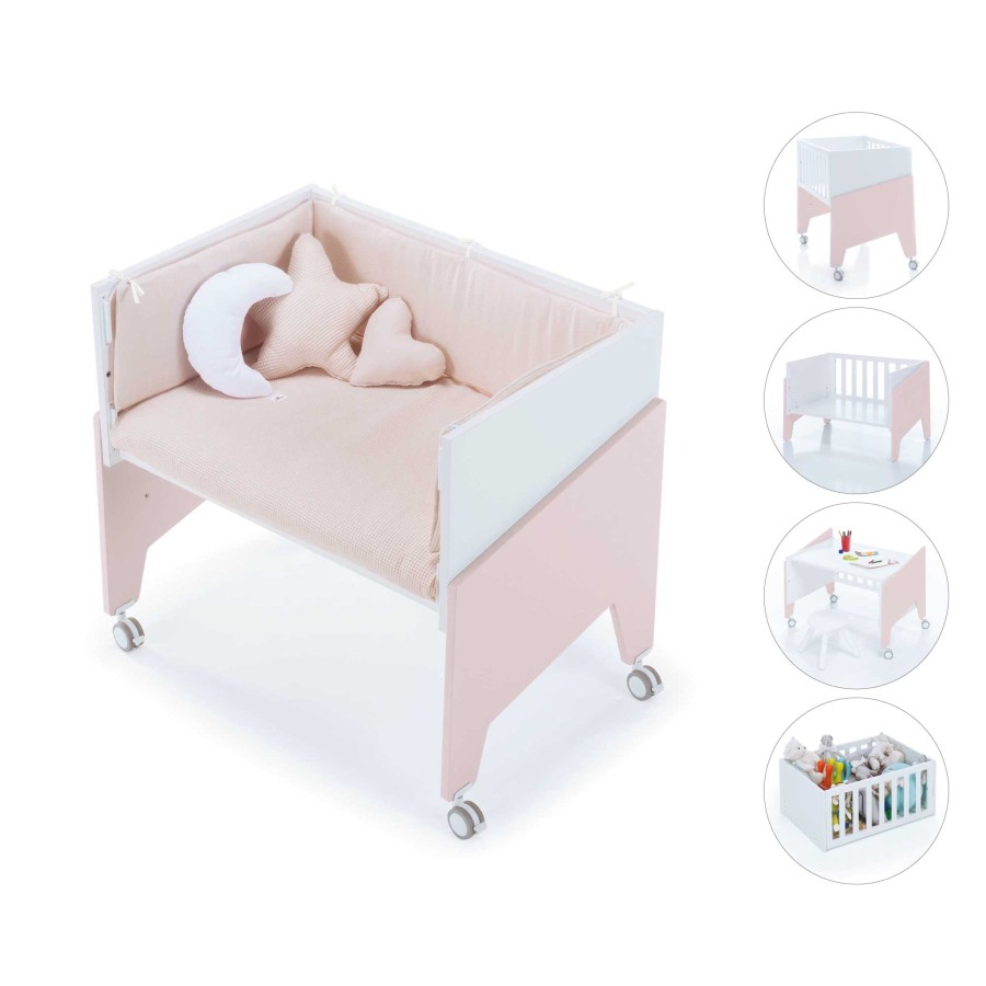 Culle Alondra | Pink Co-Sleeping Crib 50X80 Equo · C10-M7752