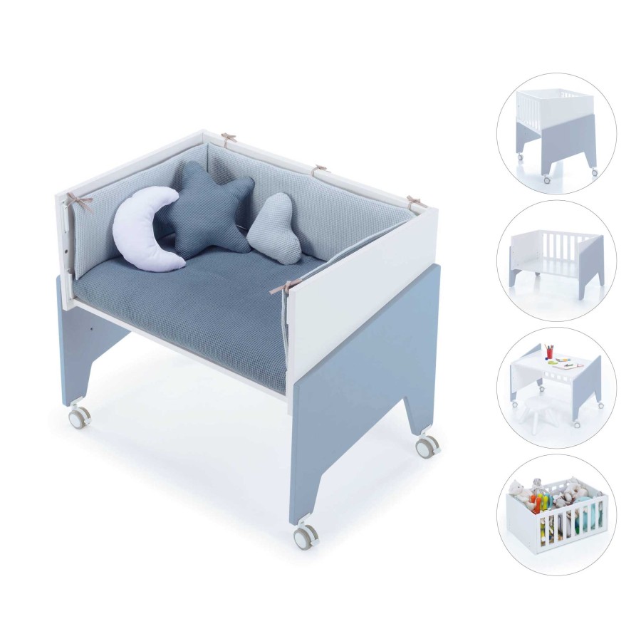 Culle Alondra | Blue Co-Sleeping Crib 50X80 Equo · C10-M7751